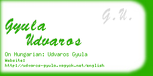 gyula udvaros business card